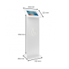 Support de tablette au sol Securo M avec plaque d'affichage pour tablettes de 9-11 pouces - blanc