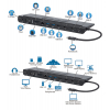 Station d'accueil USB-C 11-en-1 avec MST pour trois moniteurs