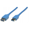 Câble d'extension Superspeed USB-A vers USB-A - 5 Gbps - 2 mètres - bleu