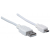 Câble Hi-Speed USB-A vers Micro-USB - 480 Mbps - 1 mètre - blanc