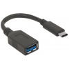Câble SuperSpeed USB-C vers USB-A - 5 Gbps - 15 centimètres - noir