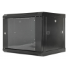 Coffret mural 19 pouces MHT132 avec porte vitrée - hauteur 6U - profondeur 450 mm - noir