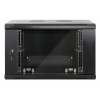 Coffret mural 19 pouces MHT132 avec porte vitrée - hauteur 6U - profondeur 450 mm - noir