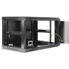 Coffret mural 19 pouces MHT132 avec porte vitrée - hauteur 6U - profondeur 450 mm - noir