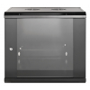 Armoire réseau murale 19 pouces MHT109 avec porte en verre - hauteur 9U - profondeur 600 mm - flatpack - noir