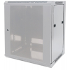 Armoire réseau murale 19 pouces MHT108 avec porte en verre - hauteur 9U - profondeur 450 mm - flatpack - gris