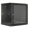 Armoire murale 19 pouces MHT136 avec porte en verre - hauteur 12U - profondeur 450 mm - noir