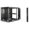19 inch wandkast MHT146 met glazen deur - 9U hoogte - 450 mm diep - zwart