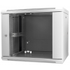 Baie serveur murale 19 pouces MHT149 avec porte vitrée - hauteur 9U - profondeur 600 mm - gris
