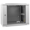 19 inch wandkast MHT147 met glazen deur - 9U hoogte - 450 mm diep - grijs