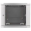 19 inch wandkast MHT147 met glazen deur - 9U hoogte - 450 mm diep - grijs