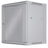 Coffret réseau mural 19 pouces MHT116 avec porte en verre - hauteur 12U - profondeur 450 mm - flatpack - gris