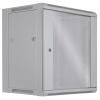 Coffret réseau mural 19 pouces MHT116 avec porte en verre - hauteur 12U - profondeur 450 mm - flatpack - gris