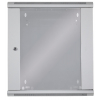 Coffret réseau mural 19 pouces MHT116 avec porte en verre - hauteur 12U - profondeur 450 mm - flatpack - gris