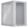 Coffret réseau mural 19 pouces MHT116 avec porte en verre - hauteur 12U - profondeur 450 mm - flatpack - gris