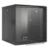 Armoire murale 19 pouces MHT136 avec porte en verre - hauteur 12U - profondeur 450 mm - noir