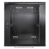 Armoire murale 19 pouces MHT136 avec porte en verre - hauteur 12U - profondeur 450 mm - noir