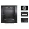 Armoire murale 19 pouces MHT136 avec porte en verre - hauteur 12U - profondeur 450 mm - noir