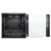Armoire murale 19 pouces MHT136 avec porte en verre - hauteur 12U - profondeur 450 mm - noir