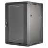 Armoire serveur murale 19 pouces MHT124 avec porte en verre - hauteur 15U - profondeur 450 mm - flatpack - noir