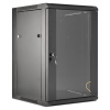 Armoire serveur murale 19 pouces MHT124 avec porte en verre - hauteur 15U - profondeur 450 mm - flatpack - noir