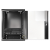 Armoire serveur murale 19 pouces MHT124 avec porte en verre - hauteur 15U - profondeur 450 mm - flatpack - noir