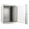 Armoire murale 19 pouces MHT123 avec porte en verre - hauteur 15U - profondeur 450 mm - flatpack - gris
