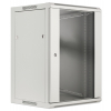 Armoire murale 19 pouces MHT126 avec porte en verre - hauteur 15U - profondeur 600 mm - flatpack - gris
