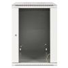 Armoire murale 19 pouces MHT126 avec porte en verre - hauteur 15U - profondeur 600 mm - flatpack - gris