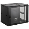 Armoire murale 19 pouces MHT140 avec porte en verre - hauteur 15U - profondeur 450 mm - noir