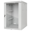 Poste de travail 19 pouces MHT143 avec porte vitrée - 15U hoogte - 600 mm diep - grijs