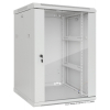 Poste de travail 19 pouces MHT143 avec porte vitrée - 15U hoogte - 600 mm diep - grijs