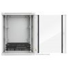 Poste de travail 19 pouces MHT143 avec porte vitrée - 15U hoogte - 600 mm diep - grijs