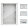 Poste de travail 19 pouces MHT143 avec porte vitrée - 15U hoogte - 600 mm diep - grijs