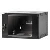 Armoire murale 19 pouces MHT103 avec porte en verre - hauteur 6U - double section - profondeur 450 mm - flatpack - noir