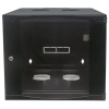 Coffret réseau mural 19 pouces MHT111 avec porte en verre - hauteur 9U - double section - profondeur 450 mm - flatpack - noir