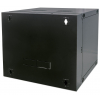 Coffret réseau mural 19 pouces MHT111 avec porte en verre - hauteur 9U - double section - profondeur 450 mm - flatpack - noir