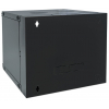 Coffret réseau mural 19 pouces MHT111 avec porte en verre - hauteur 9U - double section - profondeur 450 mm - flatpack - noir