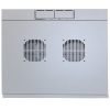 Armoire murale 19 pouces MHT112 avec porte en verre - hauteur 9U - double section - profondeur 450 mm - flatpack - gris