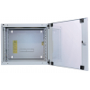 Armoire murale 19 pouces MHT112 avec porte en verre - hauteur 9U - double section - profondeur 450 mm - flatpack - gris