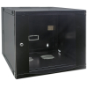 Armoire murale 19 pouces MHT119 avec porte en verre - hauteur 12U - double section - profondeur 450 mm - flatpack - noir