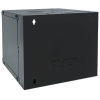 Armoire murale 19 pouces MHT119 avec porte en verre - hauteur 12U - double section - profondeur 450 mm - flatpack - noir