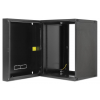 Armoire murale 19 pouces MHT129 avec porte en verre - hauteur 15U - double section - profondeur 600 mm - flatpack - noir