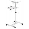 Chariot mobile pour projecteurs et ordinateurs portables avec deux plateaux pour appareils jusqu'à 10 kg