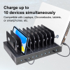 Station de recharge Dual Charge USB-A/USB-C 1000W à 10 ports - noir