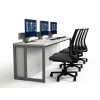 Poste informatique P1 avec 3 emplacements escamotables - 240 (L) x 70 (P) cm