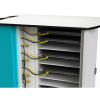 Armoire de recharge Zioxi avec Ethernet & Démarrage progressif pour 16 ordinateurs portables - NETC-LS-16 - serrure à clé