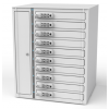Zioxi Casier de charge Volt bay VLS1-10S-M-CP pour 10 Chromebooks jusqu'à 17 pouces - serrure à code numérique - bloc de prise de courant