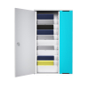 Armoire de chargement murale Zioxi Slimline CHRGWC-TB-10-R pour 10 tablettes jusqu'à 11 pouces - Chargement par adaptateur secteur - Verrouillage RFID